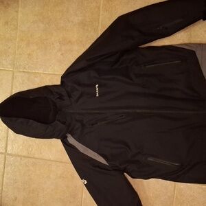 Baleaf Men’s Ski Jacket Thermal Reflectivity XL Black& Grey Removable Hood